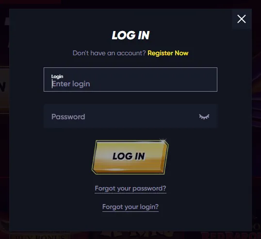 Portal de login seguro QuickWin e acesso à conta